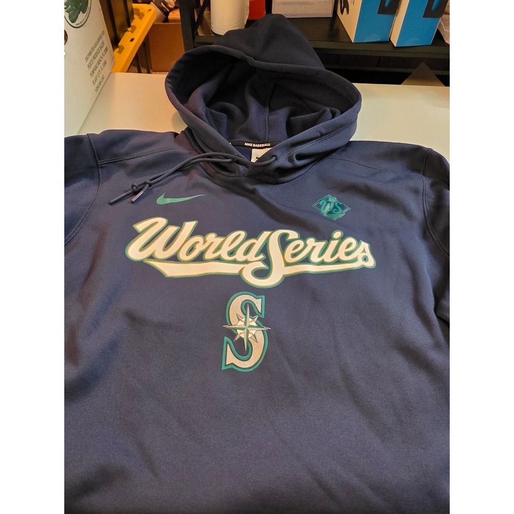 Nike Baseball Seattle Mariners World Series Therma-FIT Hoodie Navy Blue Mens M